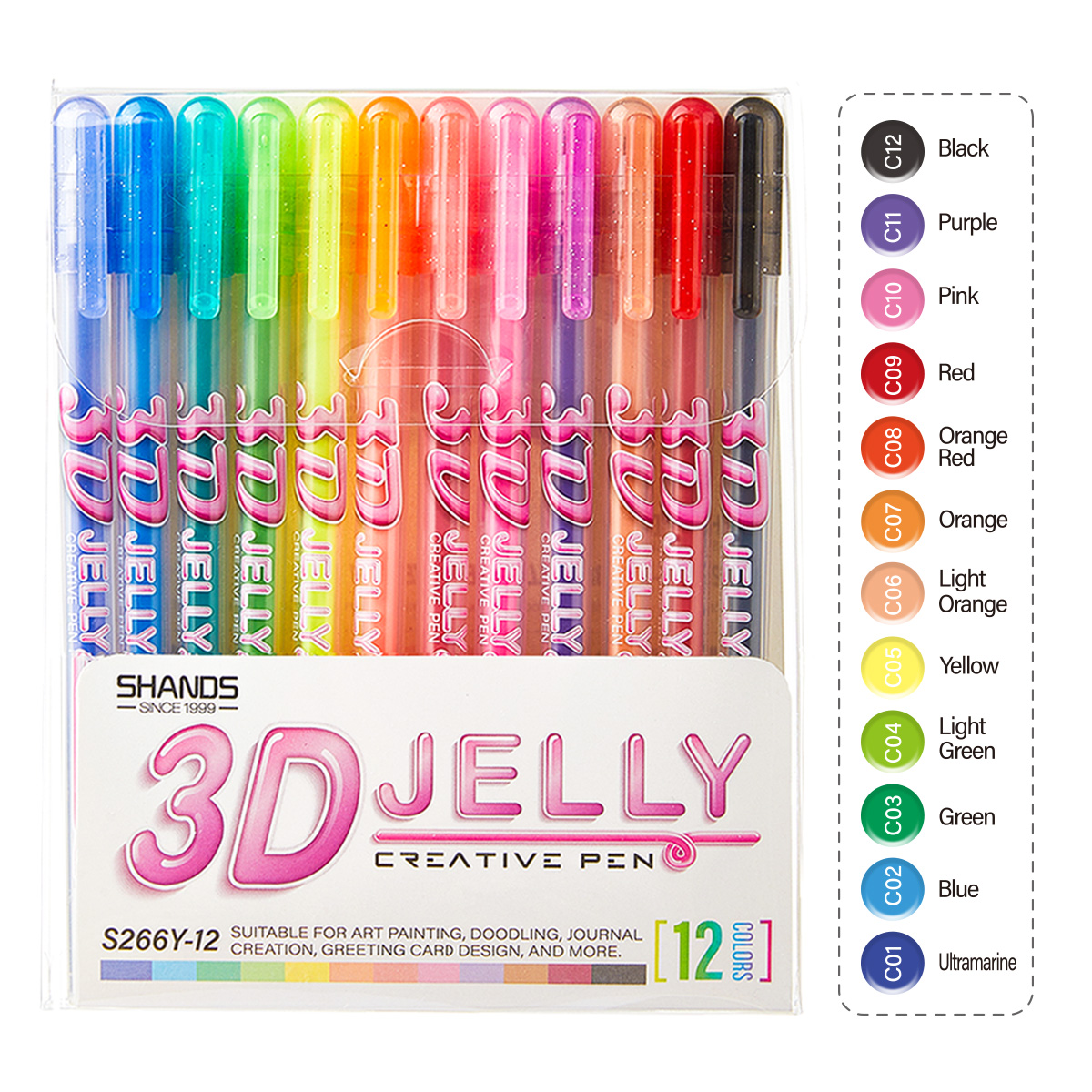 Gel Ink Pen Set - SHANDS 12 pièces ensemble de stylos