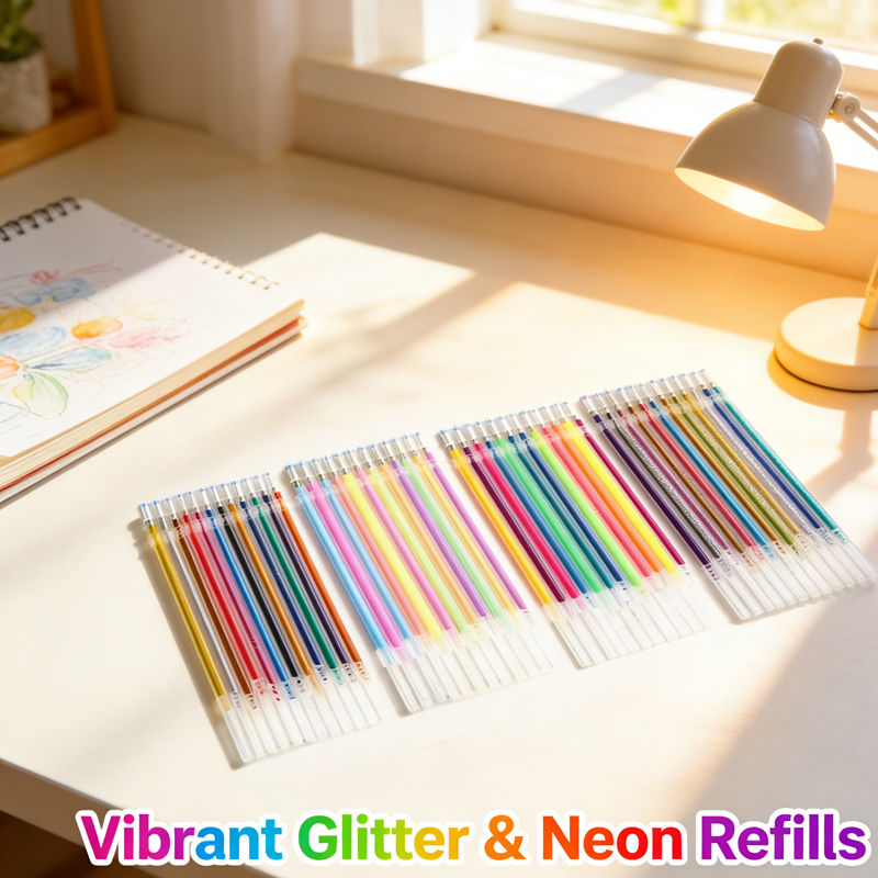 Gel Ink Pen Set - Lot de 12-100 recharges de stylos