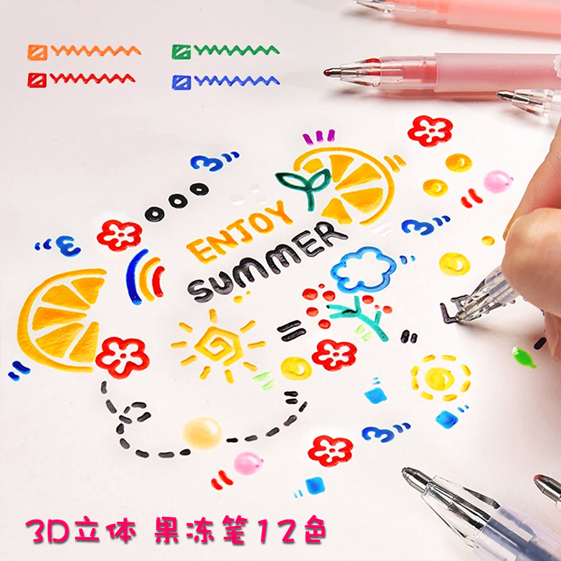 Stylo à ongles 3D à effet gelé - Gel Ink Pen Set avis et prix
